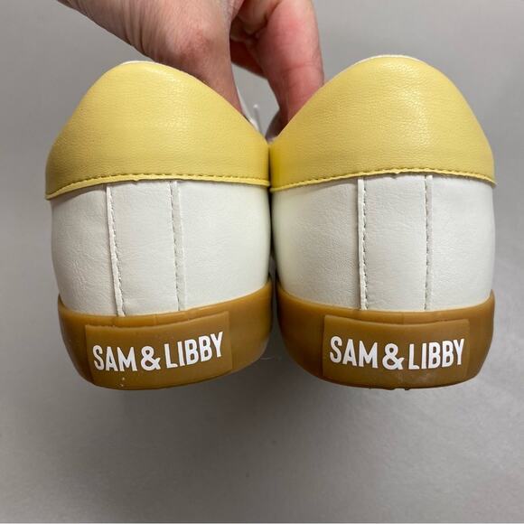 Sam & Libby Sneaker Lace Up Shoe White Tan Flat Comfort Womens Size 8 NIB NEW - Picture 5 of 9